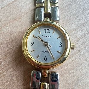 Carriage by Timex ladies two-tone classic dress watch NEW BATTERY